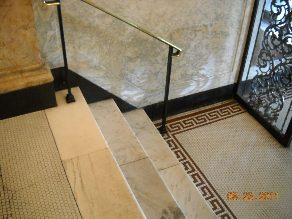 marble steps and mosaic floor conservation